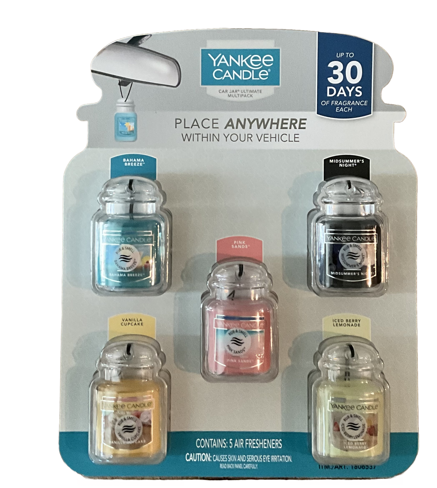 C3 - Yankee Candle 5 Pack  Bahama Breeze, Pink Sands, Midsummers Night, Vanilla CupCake, Iced Berry Lemonade